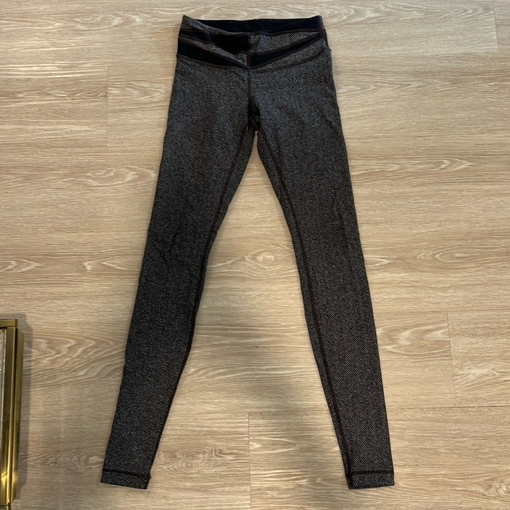 Brown and White Lululemon Leggings
